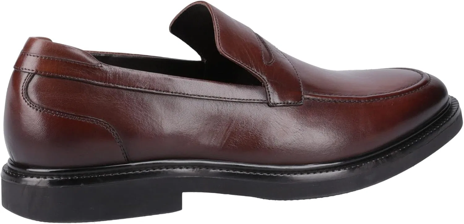 Мужские кожаные лоферы Hush Puppies Knox шоколадного цвета — фото 4