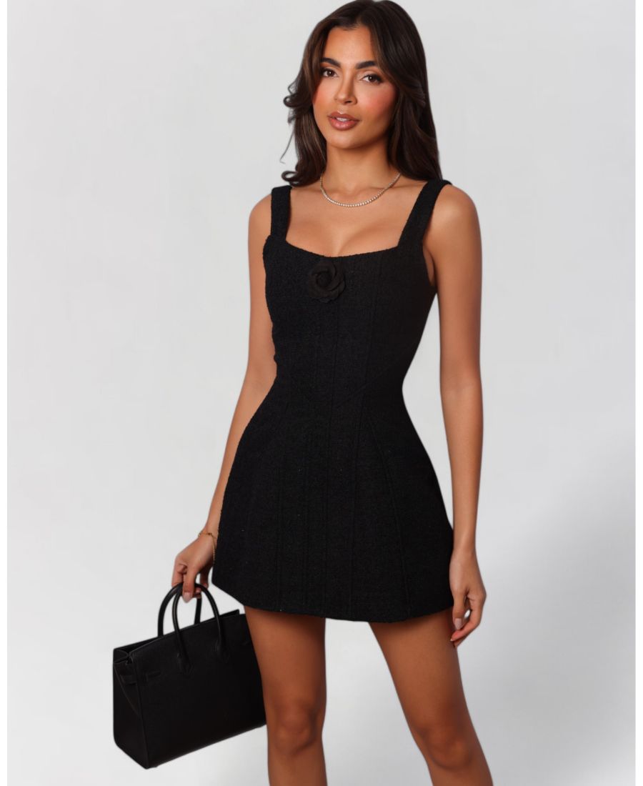 

Женское мини-платье А-силуэта из букле с цветочным принтом Heiress Beverly Hills, Black