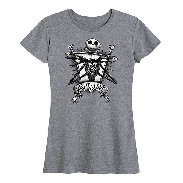 

Футболка женская Misfit Love The Nightmare Before Christmas Disney, Heather Gray