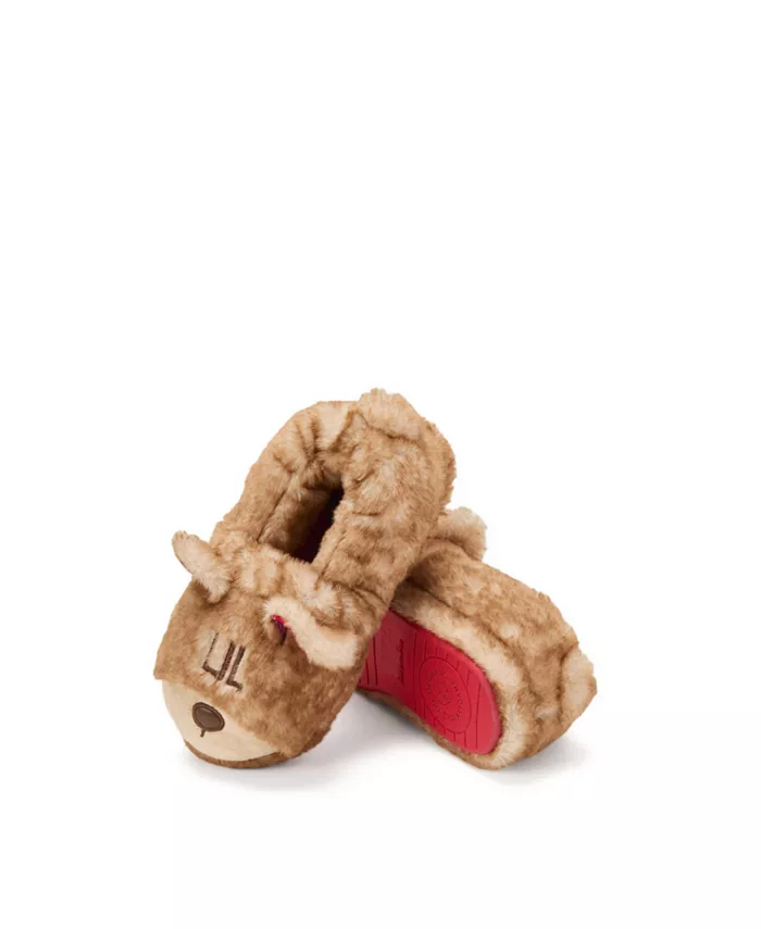 Детские тапочки Lil Bear с закрытой пяткой Dearfoams, белый — фото 3
