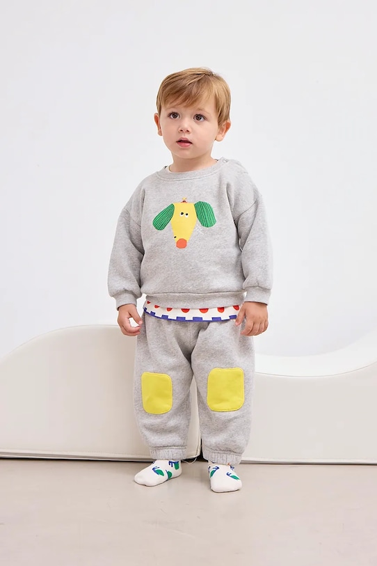 

Хлопковая толстовка для малышей Happy Dog Bobo Choses, серый