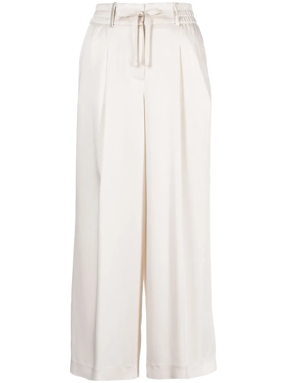 

Атласные брюки широкого кроя Peserico, белый