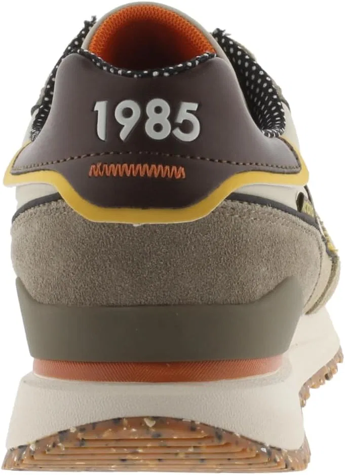 Мужские низкие кроссовки Victoria 1985 Low-Top Leggera из нейлона, цветной и натуральной кожи с ретро-логотипом, артикул 8802114, Taupe — фото 3