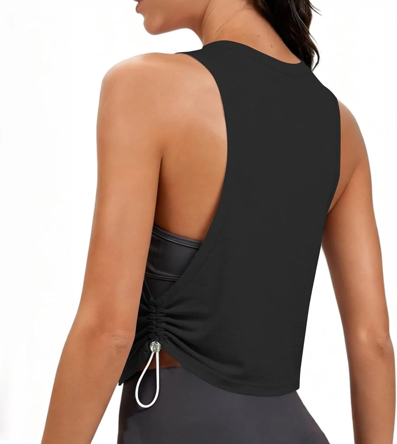 Женский топ для тренировок Racerback Athletic Running Yoga, Black — фото 2