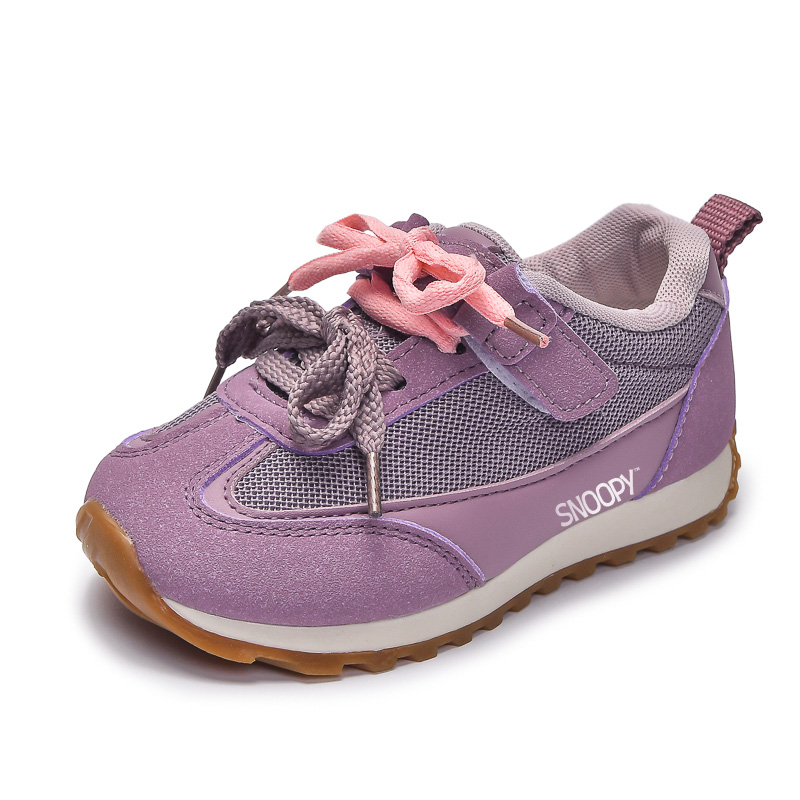 

Нескользящие, устойчивые к истиранию, дышащие, низкие, детские кроссовки для повседневной жизни SNOOPY, фиолетовый
