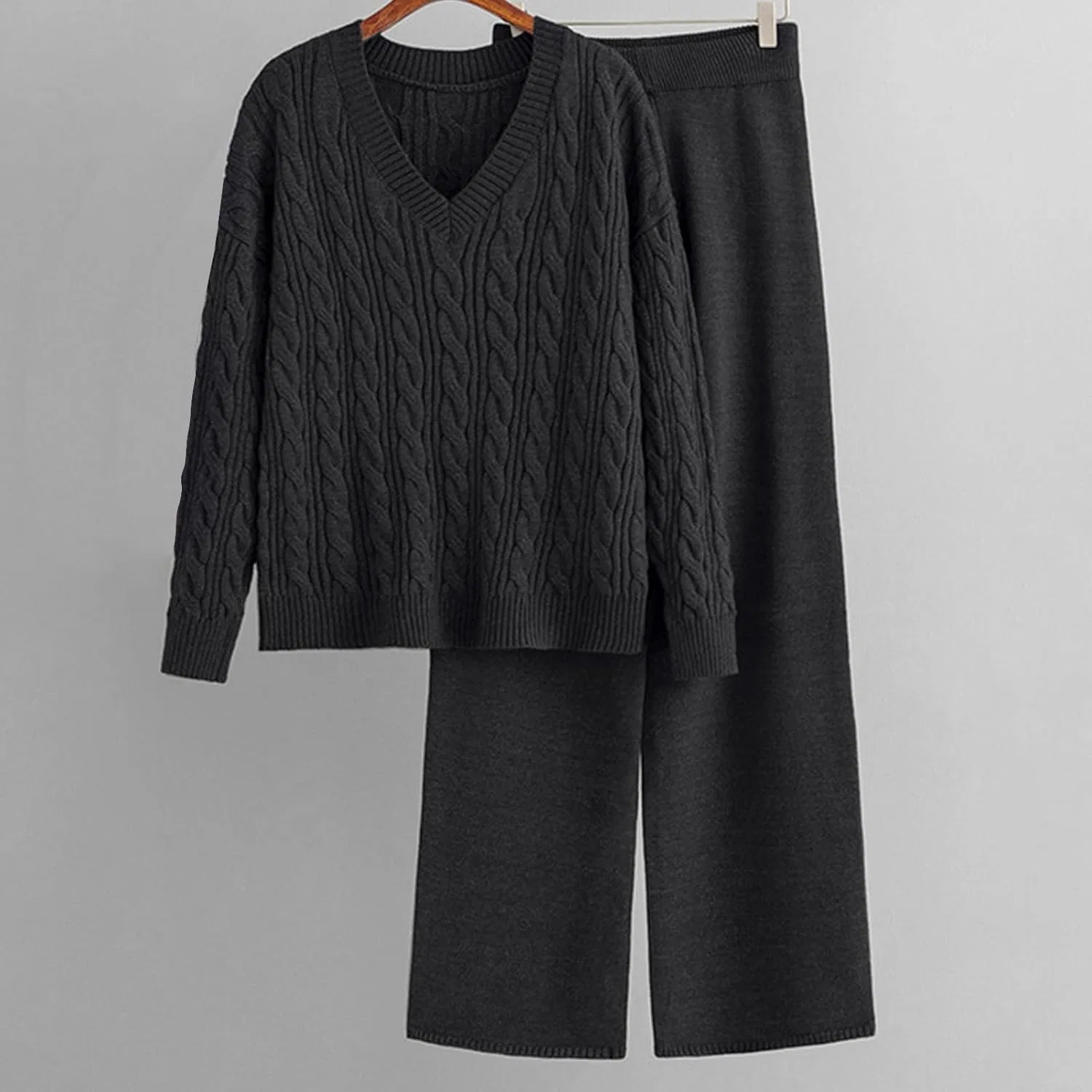 Спортивный костюм Ribbed Knit, Generic, A07_black — фото 2