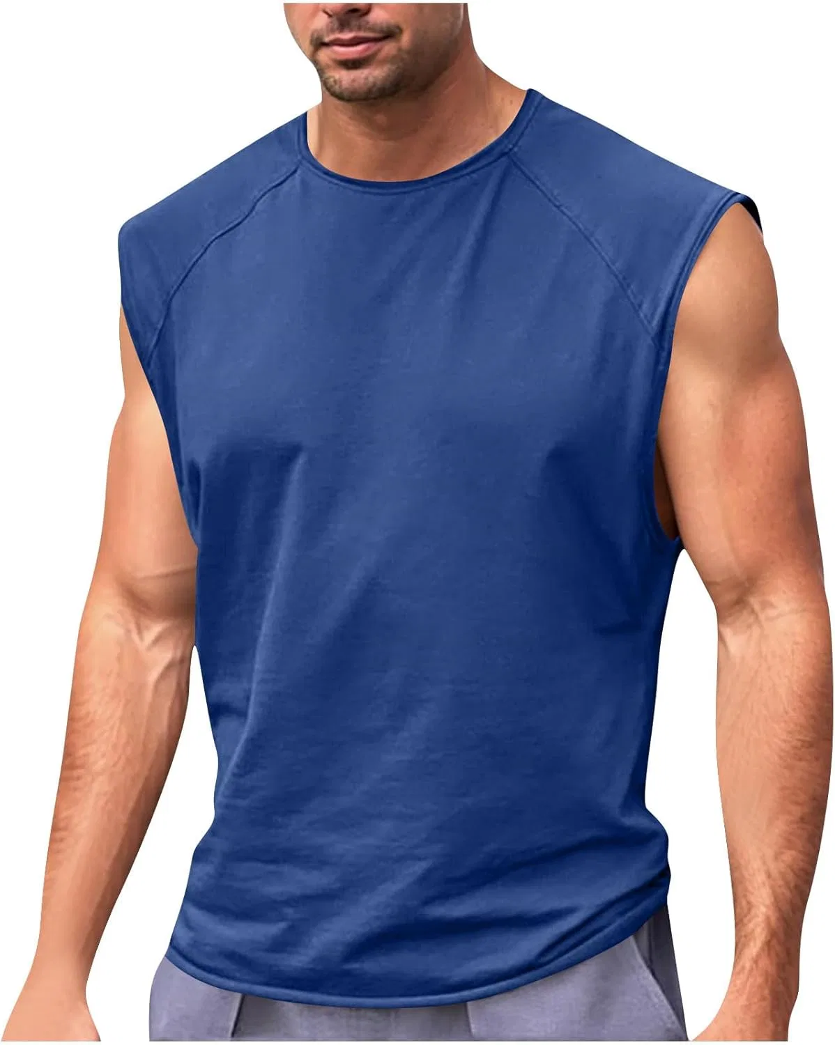 Мужской топ без рукавов, хлопок, Generic, Blue