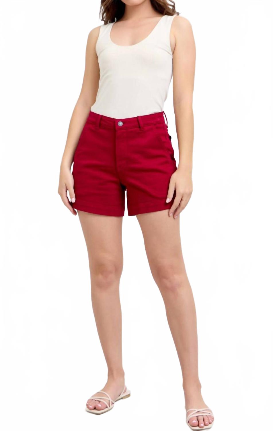 

Красное сердце Высокая талия Джинсовые шорты Judy Blue