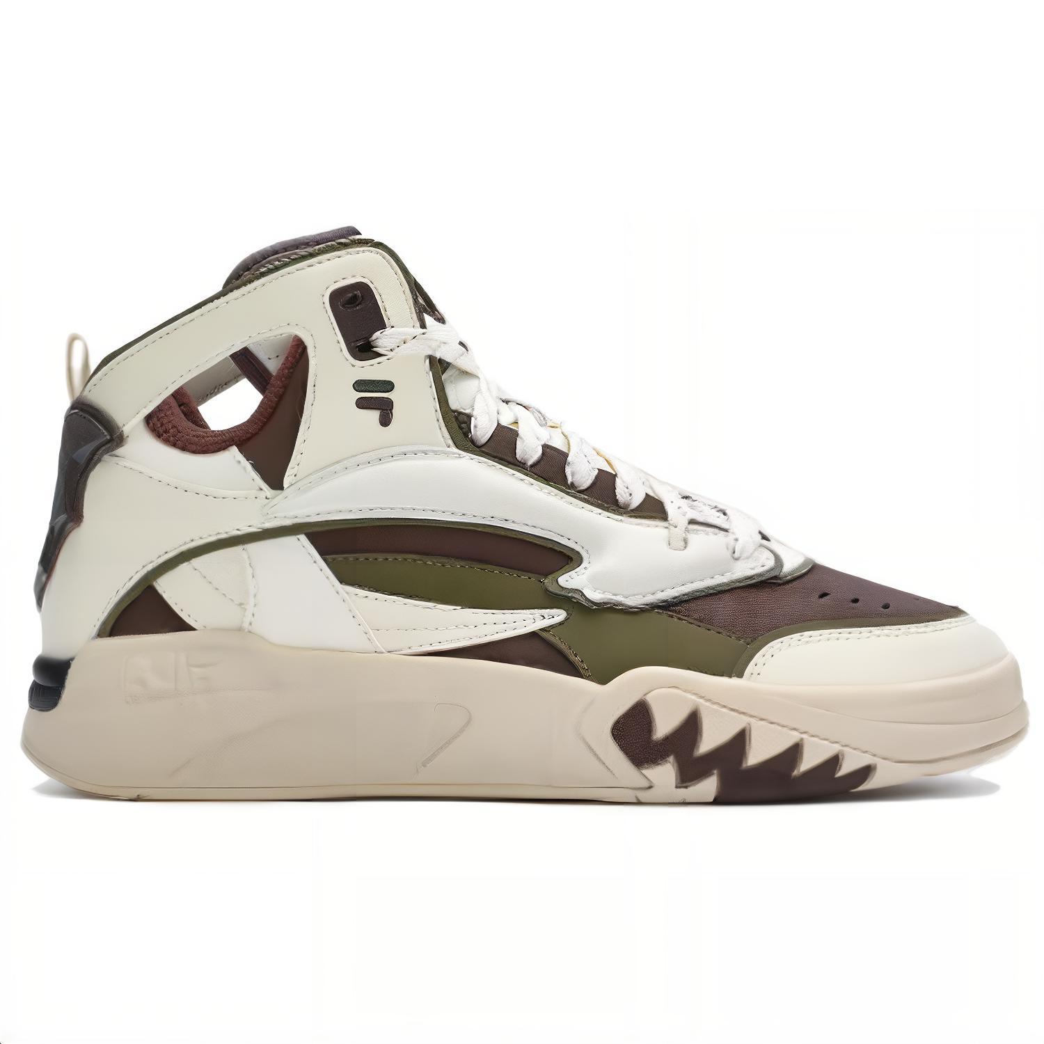 Высокие баскетбольные кроссовки мужские коричневые белые FILA FUSION, Board Millet Brown/Micro White — фото 2