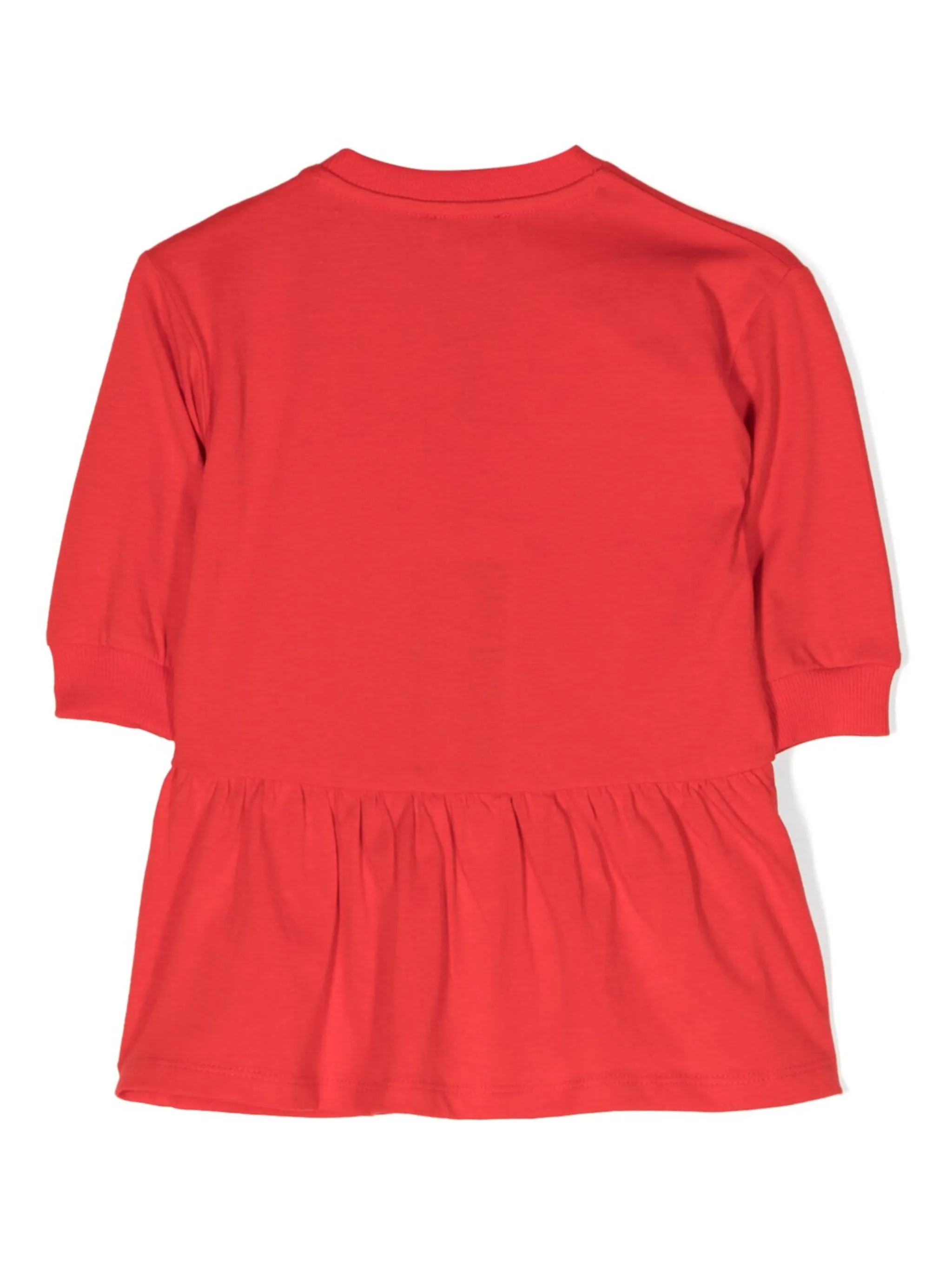 Платье с длинными рукавами и логотипом Kenzo Kids, красный — фото 2