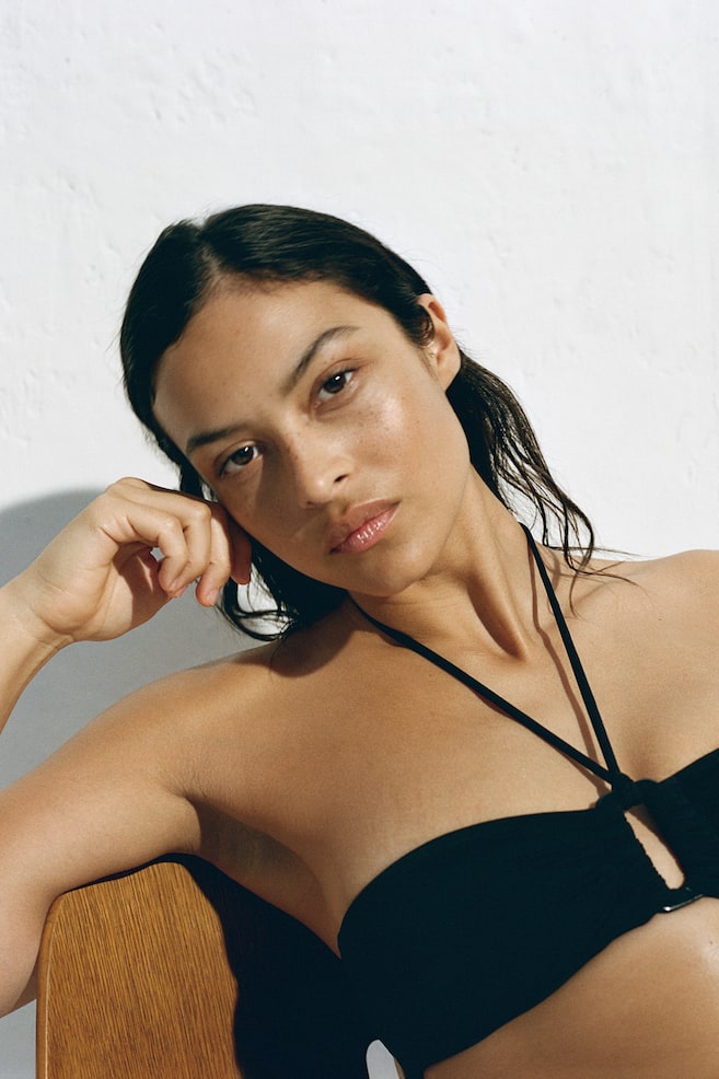 

Мягкий бандо-топ бикини H&M, черный