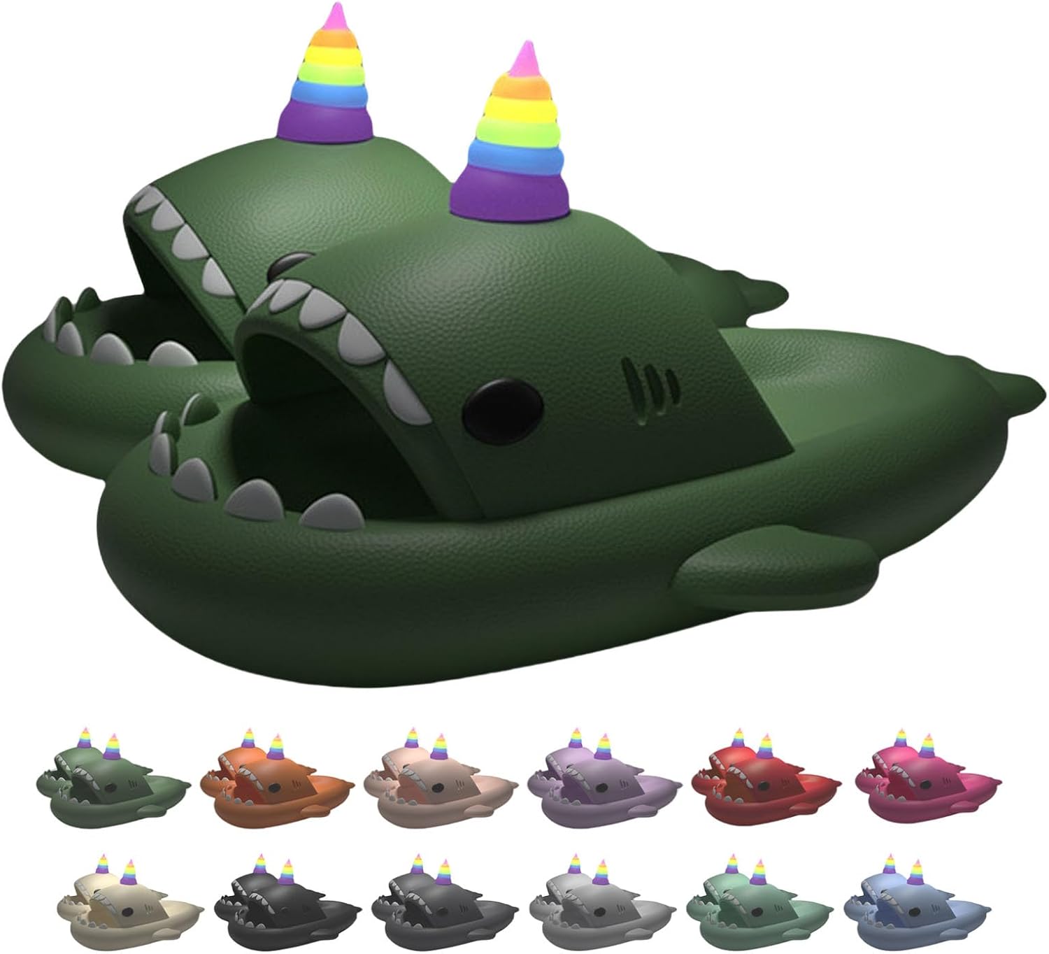 

Тапочки «Единорог-акула» для мужчин и женщин, светящиеся в темноте, из мягкого ЭВА, летние, нескользящие, быстросохнущие Generic