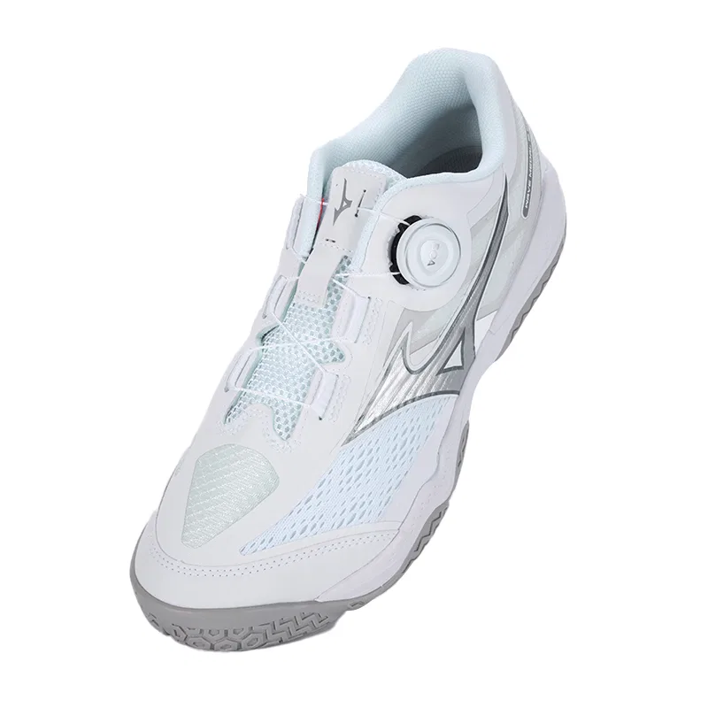 Кроссовки для настольного тенниса Mizuno WAVE MEDAL 8 бело-серебристые — фото 4
