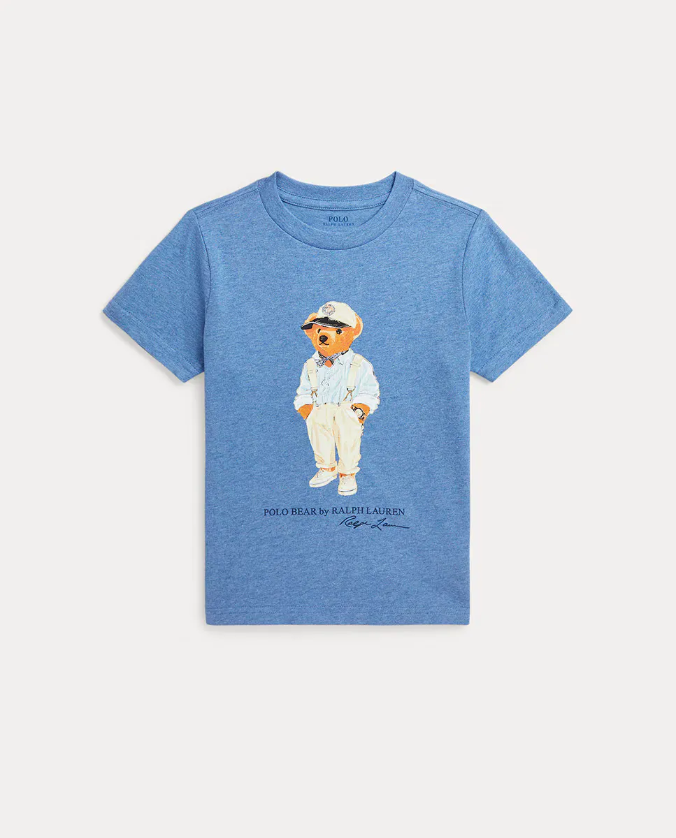 

Синяя хлопковая футболка для мальчика Polo Ralph Lauren, синий