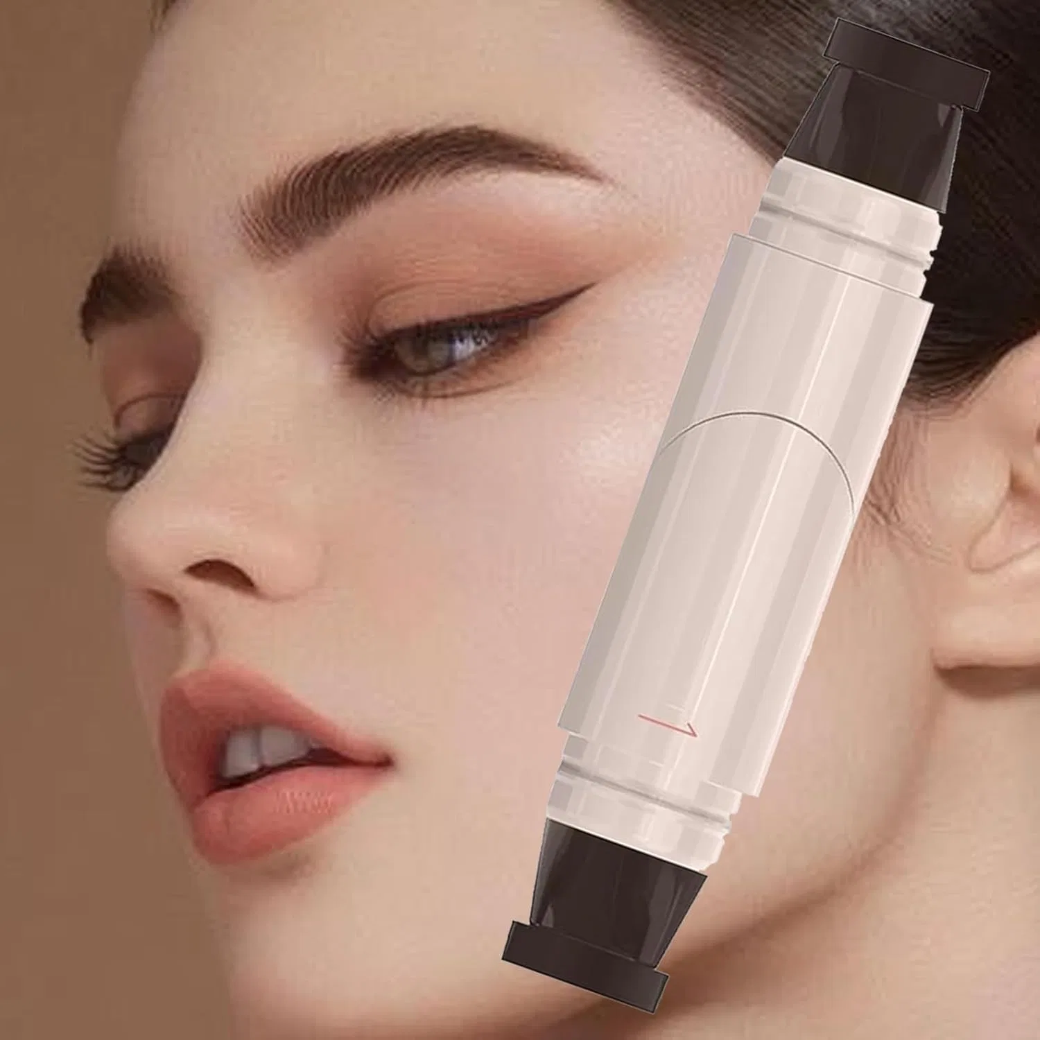Подводка для глаз с трафаретом крылышек, коричневая, No brand — фото 3