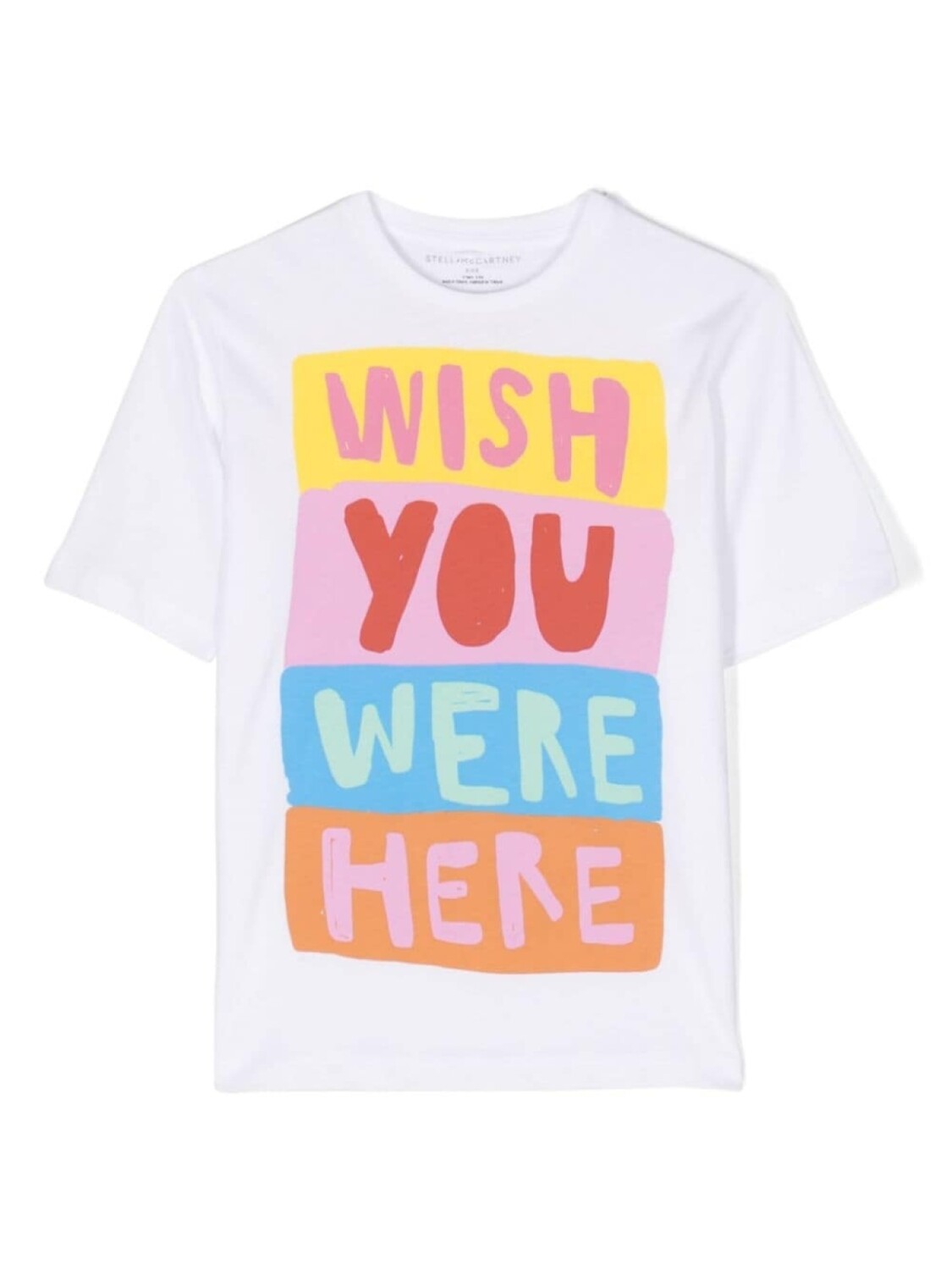 

Stella McCartney Kids футболка с принтом Wish You Were Here, белый