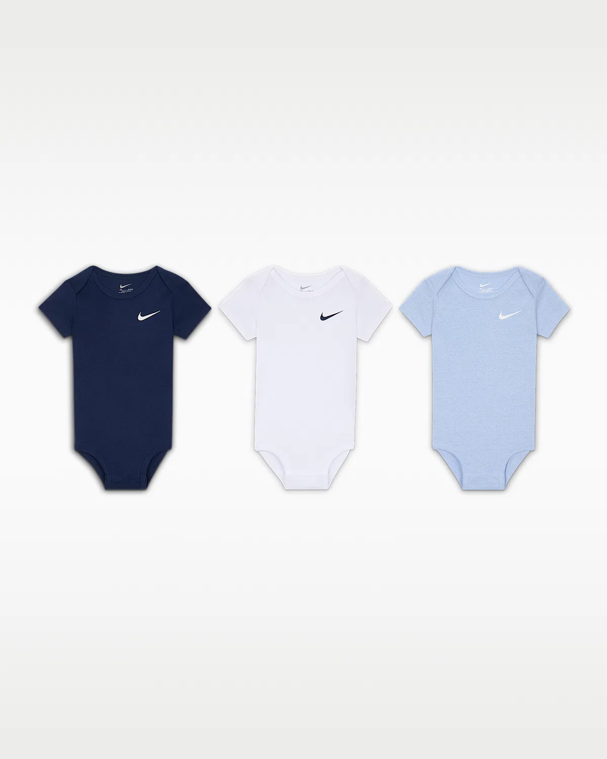 Baby (6-12M) Bodysuits (3-Pack) Nike Mini Me, Midnight Navy
