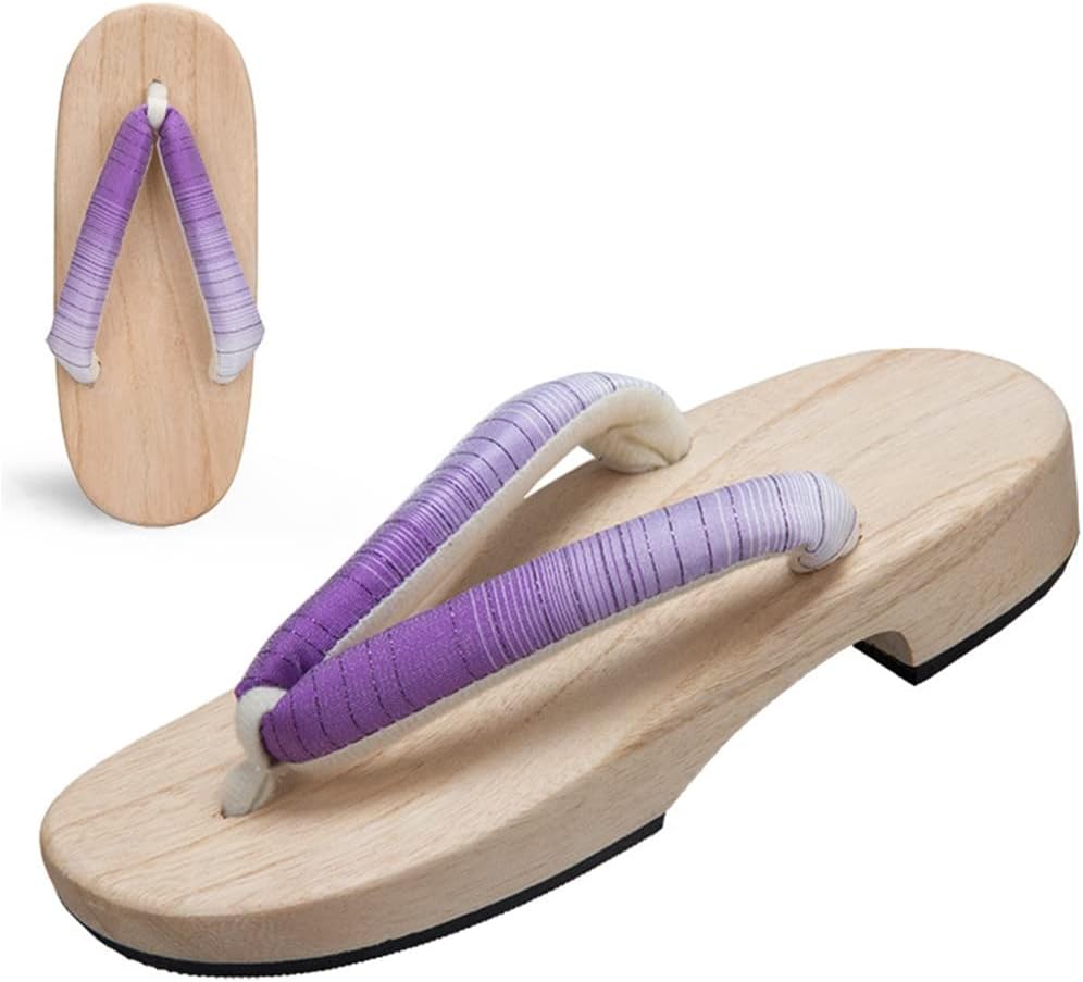 

Женские тапочки, женские и мужские шлепанцы для дома, тапочки с открытым носком, традиционные сабо Geta Sandals, плоская пятка с широким градиентом, однотонный блок каблука, ежедневные тапочки (цвет: розовый B, размер: 25 см) Kitcissl