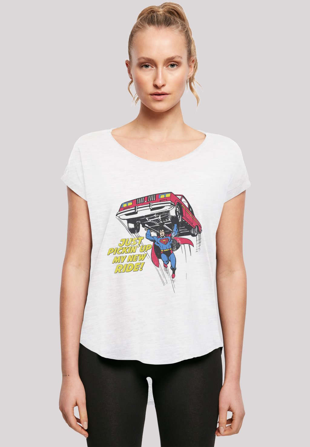 

Футболка с принтом LONG CUT 'DC COMICS SUPERMAN NEW RIDE SUPERHELD' F4NT4STIC, белый