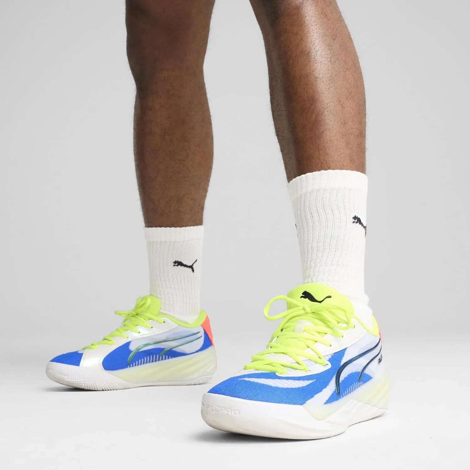 Спортивные кроссовки PUMA Unisex All-pro Nitro Team, белый/желтый/розовый — фото 2