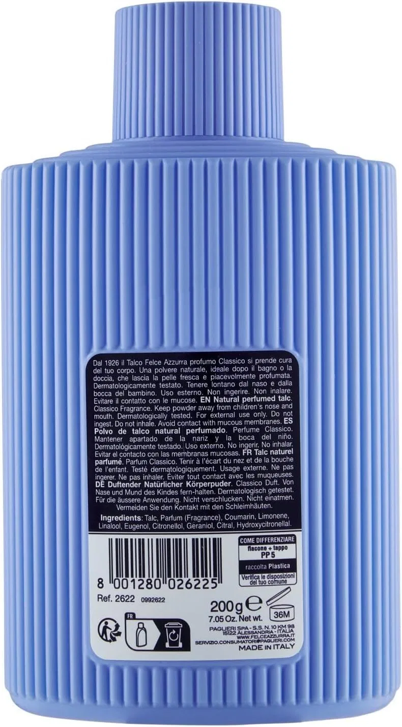 Тальк для тела PAGLIERI Felce Azzurra Talco Classico, 200 г, 6 шт. Italian Gourmet E.R. — фото 3
