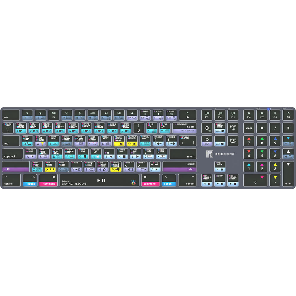 

Беспроводная клавиатура Logickeyboard TITAN DaVinci Resolve для Mac
