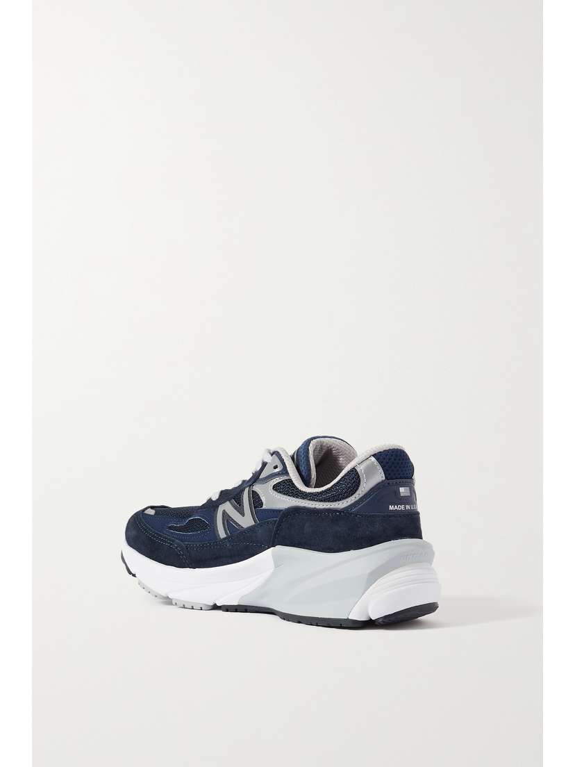Кроссовки из замши и сетки с металлической резиновой отделкой 990v6. New Balance, синий — фото 3