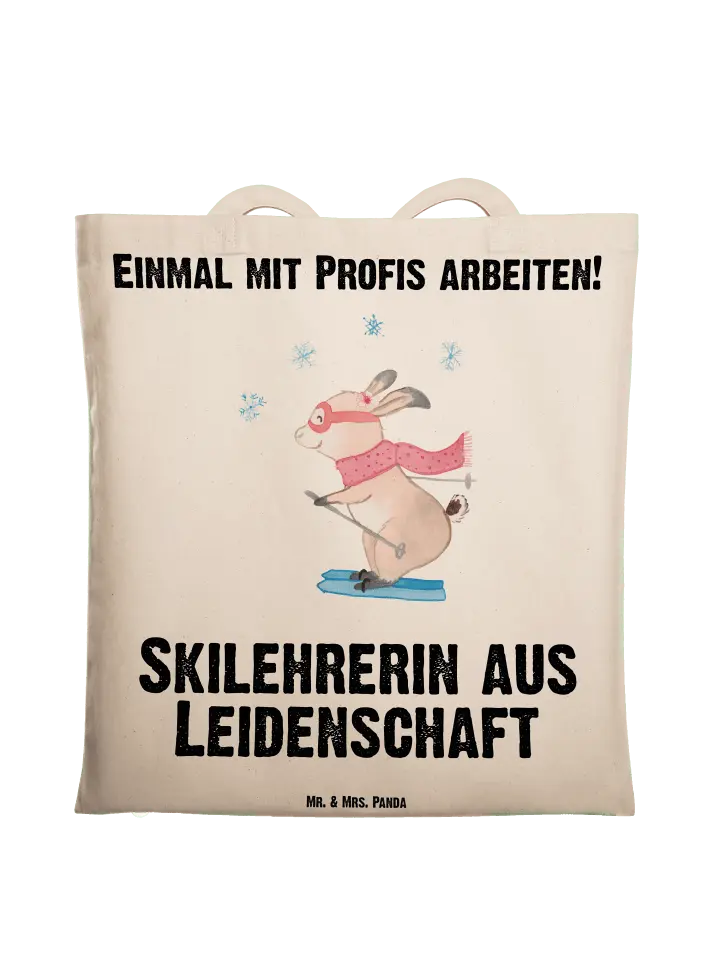

Сумка для переноски Mr & Mrs Panda Skilehrerin Leidenschaft, кремовый