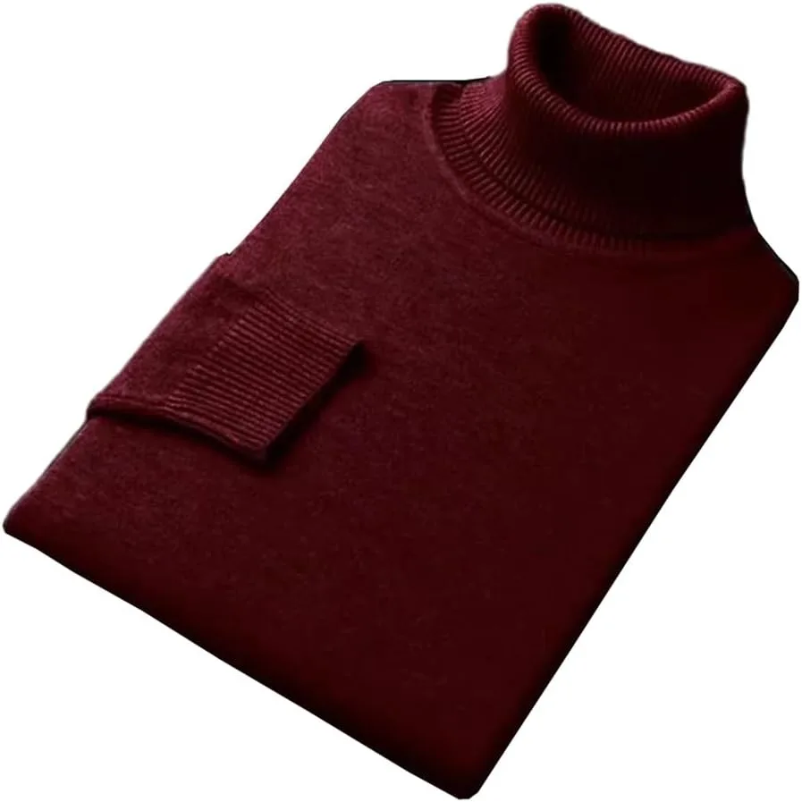 

Мужской зимний свитер с высоким воротником slim fit легкий спортивный вязаный пуловер