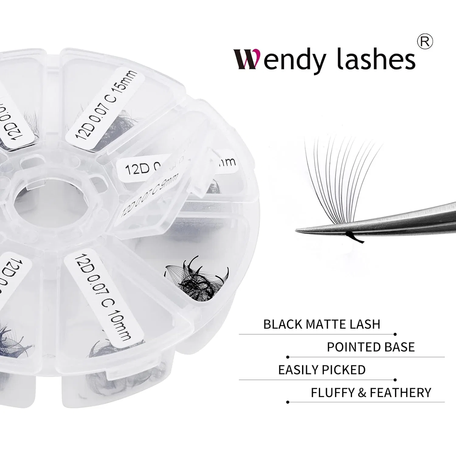 Накладные ресницы Premode Fans 12D D-изгиб 9-16 мм Wendy Lashes — фото 3