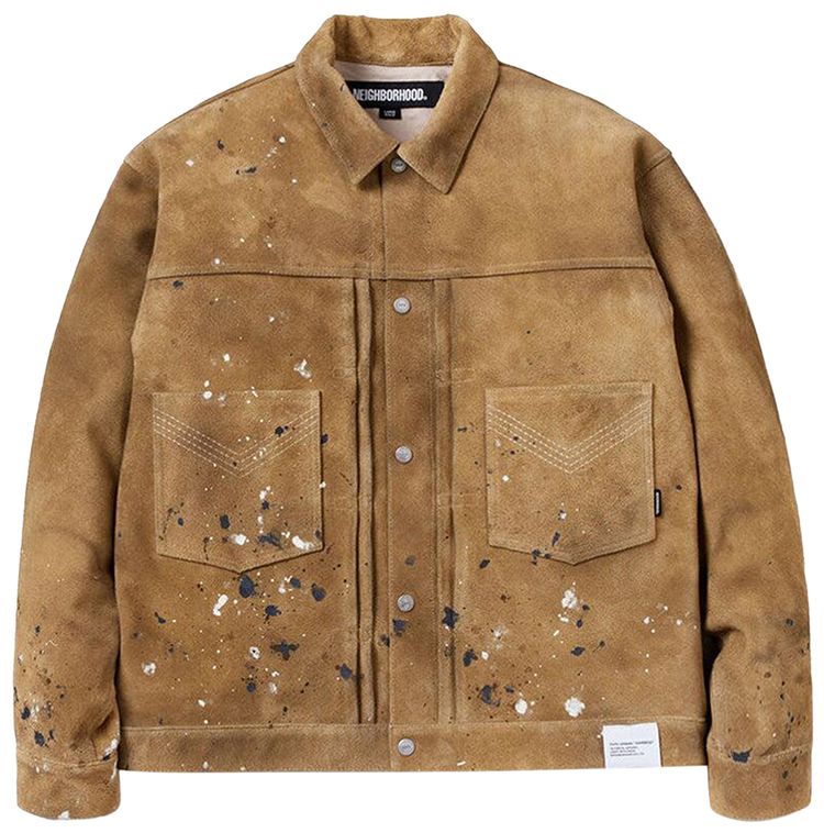 

Куртка Neighborhood Drip Suede Jacket 'Beige', загар