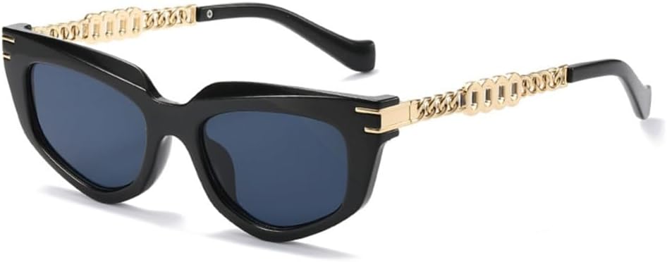 

Солнцезащитные очки «кошачий глаз» с многоугольными линзами, простые металлические очки с полой цепочкой, ретро-очки для женщин и мужчин с защитой от УФ-излучения UV400 LANGSER, C1