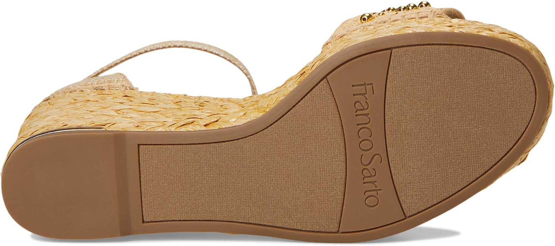 Туфли Franco Sarto Clemens Raffia Espadrille Wedge Heel Sandals, Natural Beige Raffia — фото 3