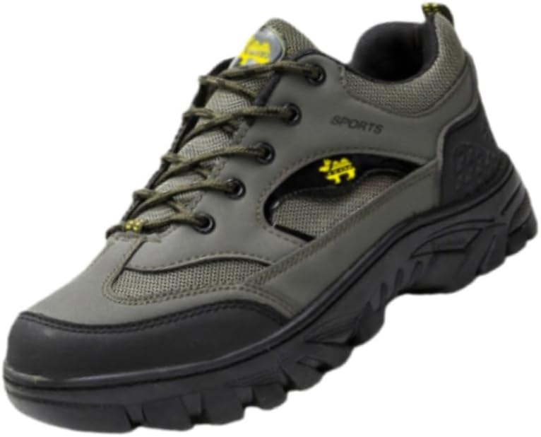 

Мужские большие туристические ботинки для альпинизма - противоскользящие, прочные, с амортизирующей стелькой, дышащие и удобные Fmshi, зеленый