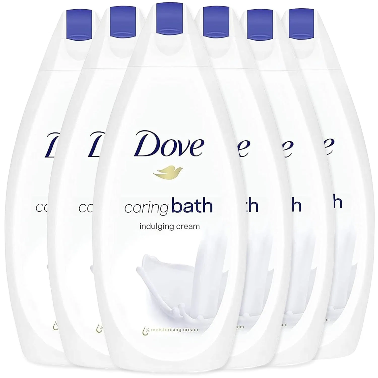 Гель для душа Dove Caring Bath Indulging Cream, 1/4 увлажняющего крема, 6 унций (упаковка из 6 штук) Dove