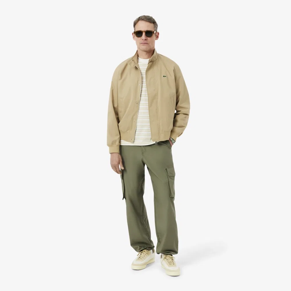 Мужские прямые брюки карго чинос цвета хаки от Lacoste — фото 4