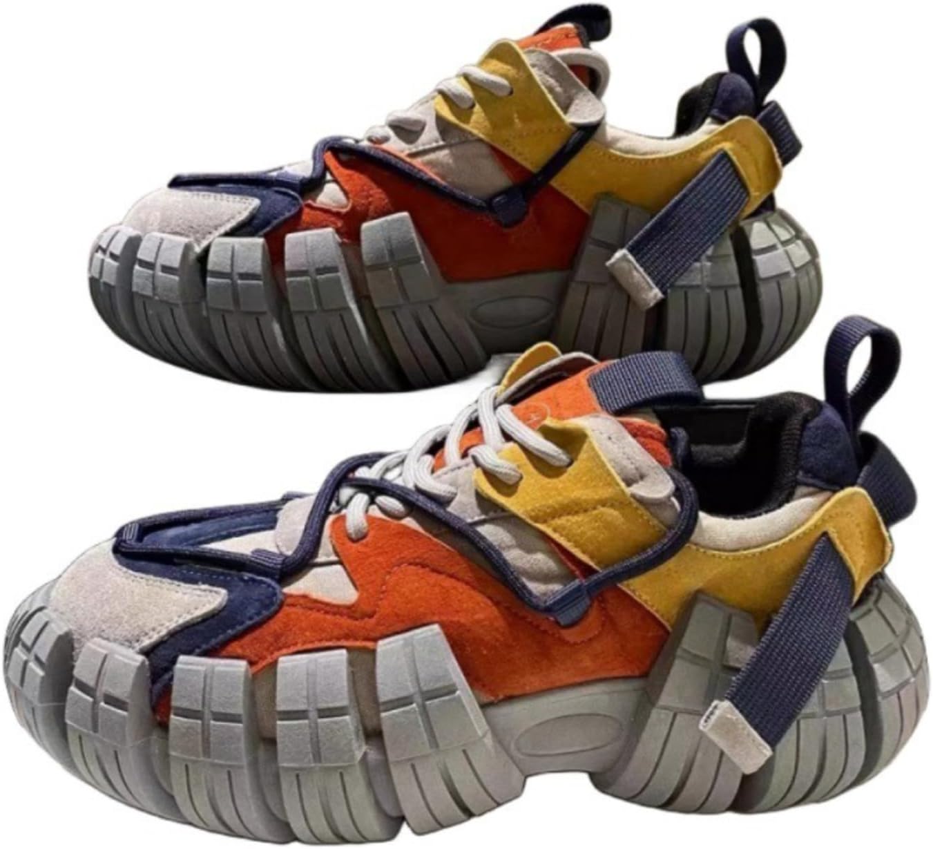 

Модные мужские кроссовки из замши и кожи с шнуровкой, с толстой подошвой, повседневные легкие с мягкой амортизирующей стелькой, с круглым носком, для прогулок, уличного стиля, повседневного ношения, спортзала и социальных мероприятий Netehadi, с...