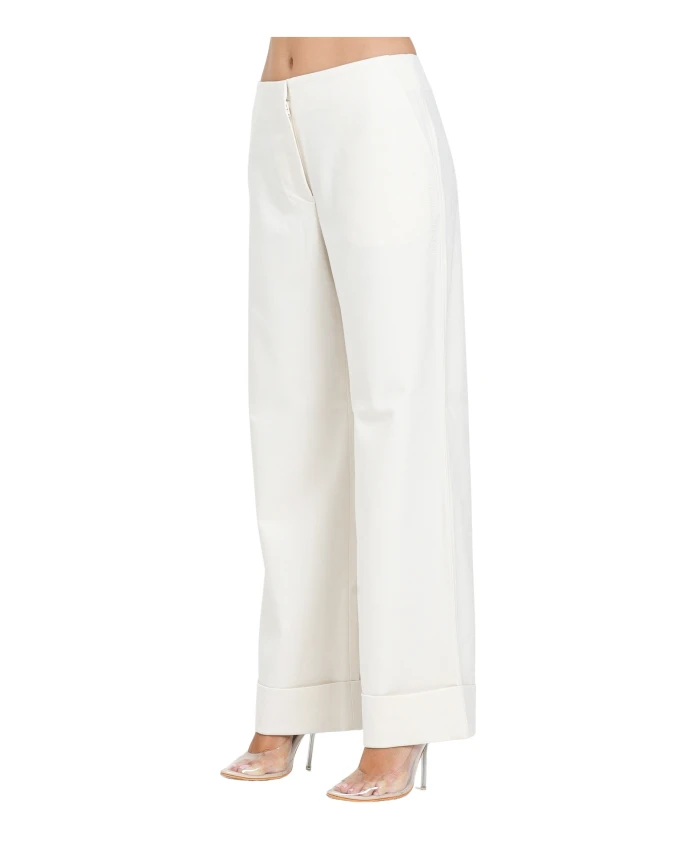 

Элегантные кремовые брюки с широкими штанинами Armani Exchange, белый