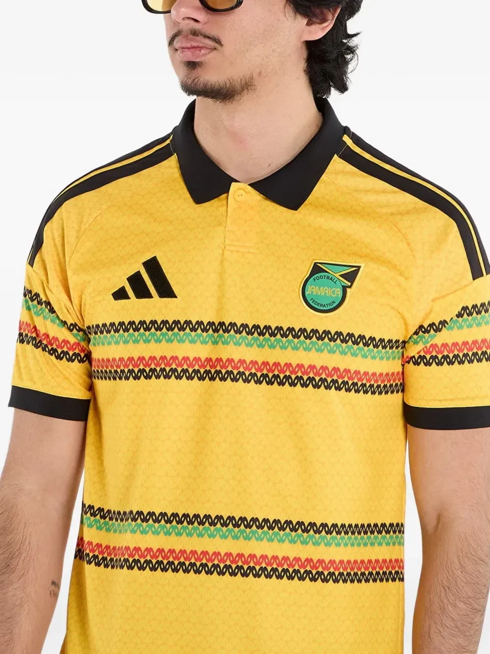 Adidas X Bob Marley Ямайка 26 рубашка-поло, желтый — фото 4