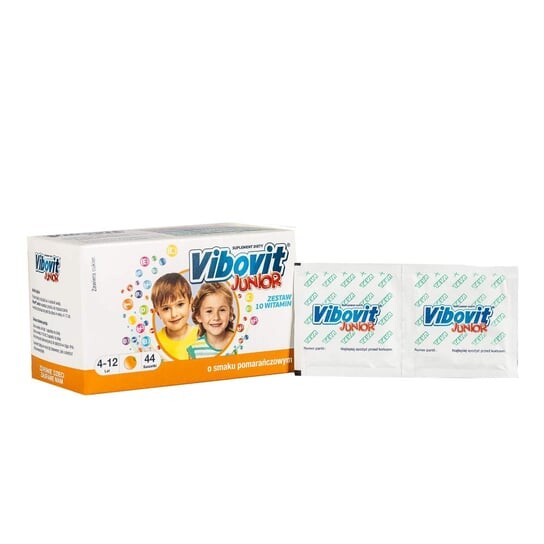 

Vibovit Юниор, БАД, со вкусом апельсина, 44 пакетика