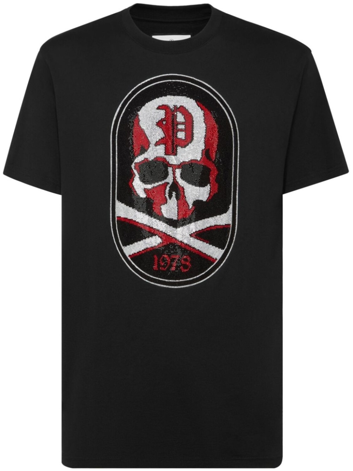 

Футболка из хлопка с нашивкой Philipp Plein Skull&Bones, черный