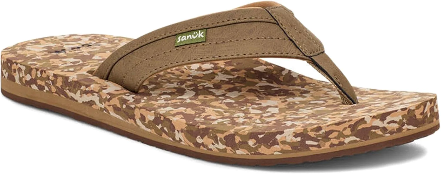 

Sanuk Mens Ziggy ST | Flip Flops for Men | Mens Сандалии | Beach Сандалии | Water Friendly & Lightweight | Comfort Footbed, хаки