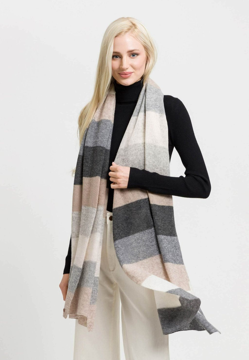 

Шарф BLOCK STRIPES FRAAS, светло-коричневый