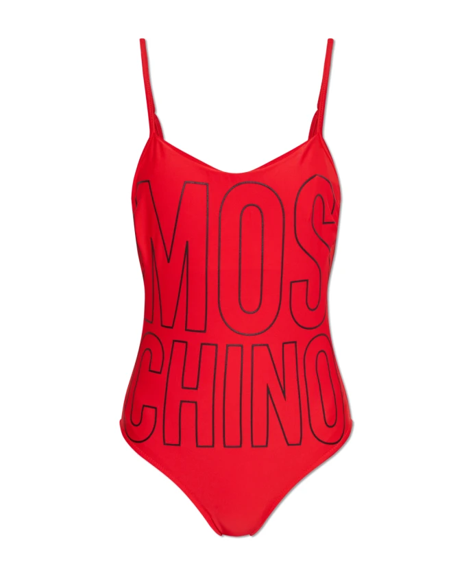 

Цельный купальник из лайкры с принтом Moschino, красный