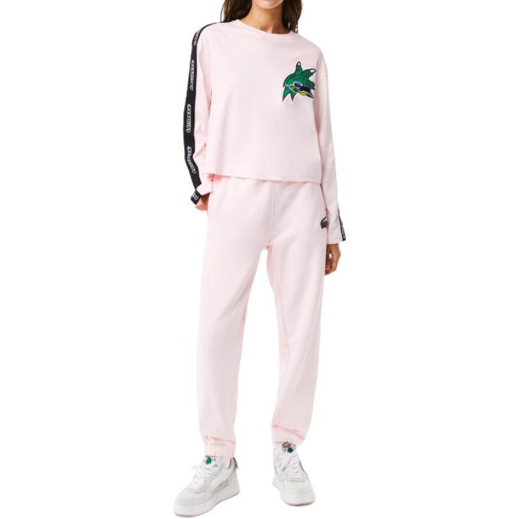 Футболка LACOSTE Женская светло-розовая — фото 3