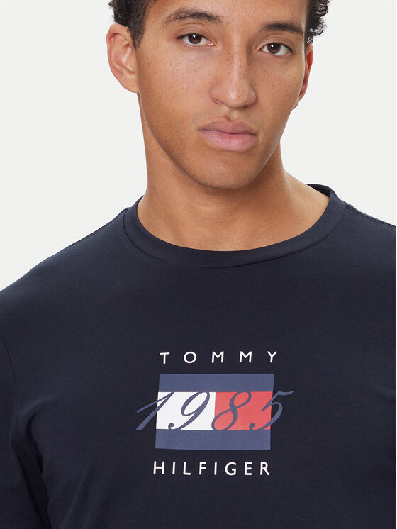 Футболка regular fit Linear Flag MW0MW41338 Tommy Hilfiger, синий — фото 4