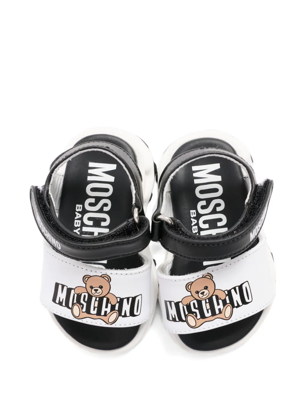 Сандалии с ремешками и принтом «Тедди» Moschino Kids, белый — фото 4