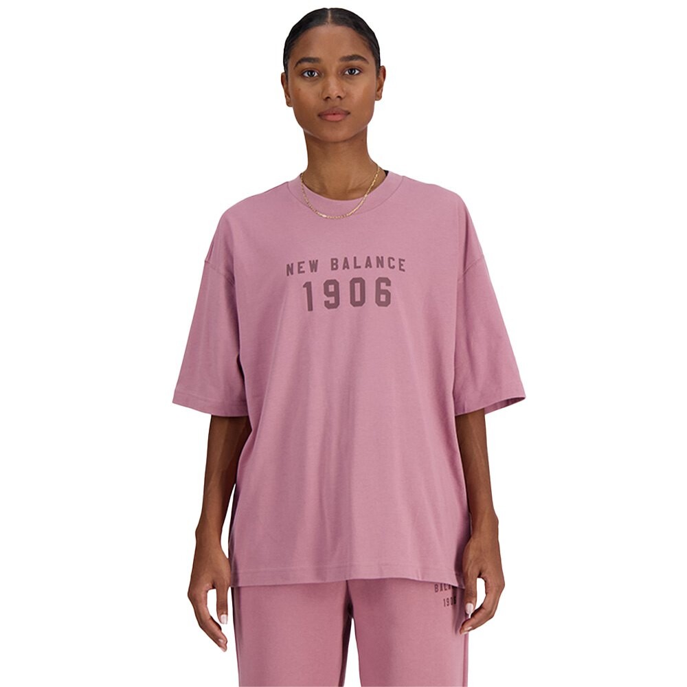 

Футболка New Balance Iconic Collegiate Oversized, розовый