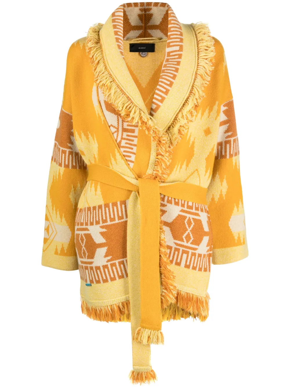 

Кашемировый кардиган Icon Jacquard Alanui, желтый