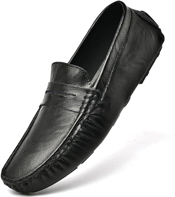 

Мужские повседневные кожаные лоферы IGZBIBG без шнурков, мокасины, туфли с пряжкой, обувь, лодочные туфли, домашние тапочки, черный